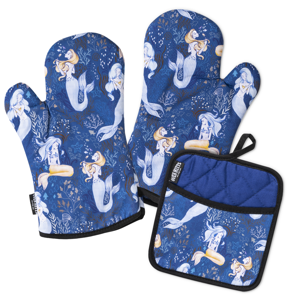 Magical Mermaid Oven Mitts And Pot Holder Set