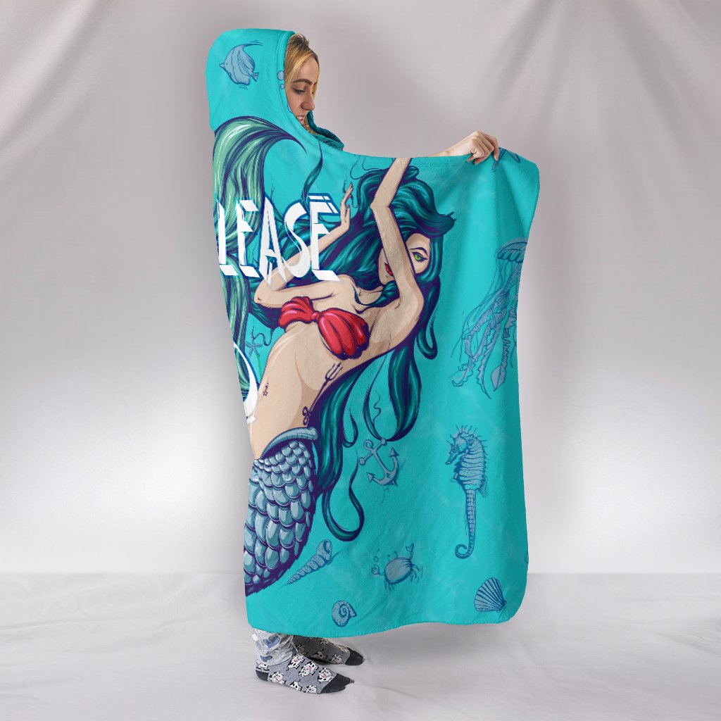Beach Please I'm A Mermaid Hooded Blanket Soft