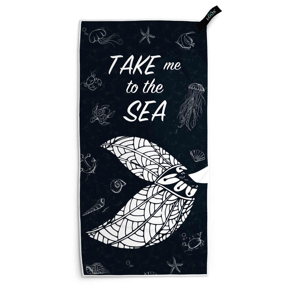 Take Me To The Sea Mermaid Microfiber Towel